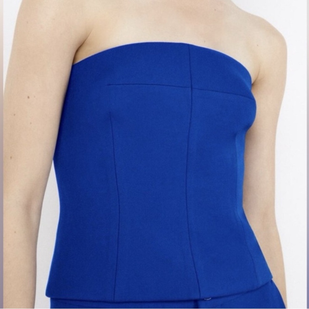 Zara Royal Blue Strapless Top